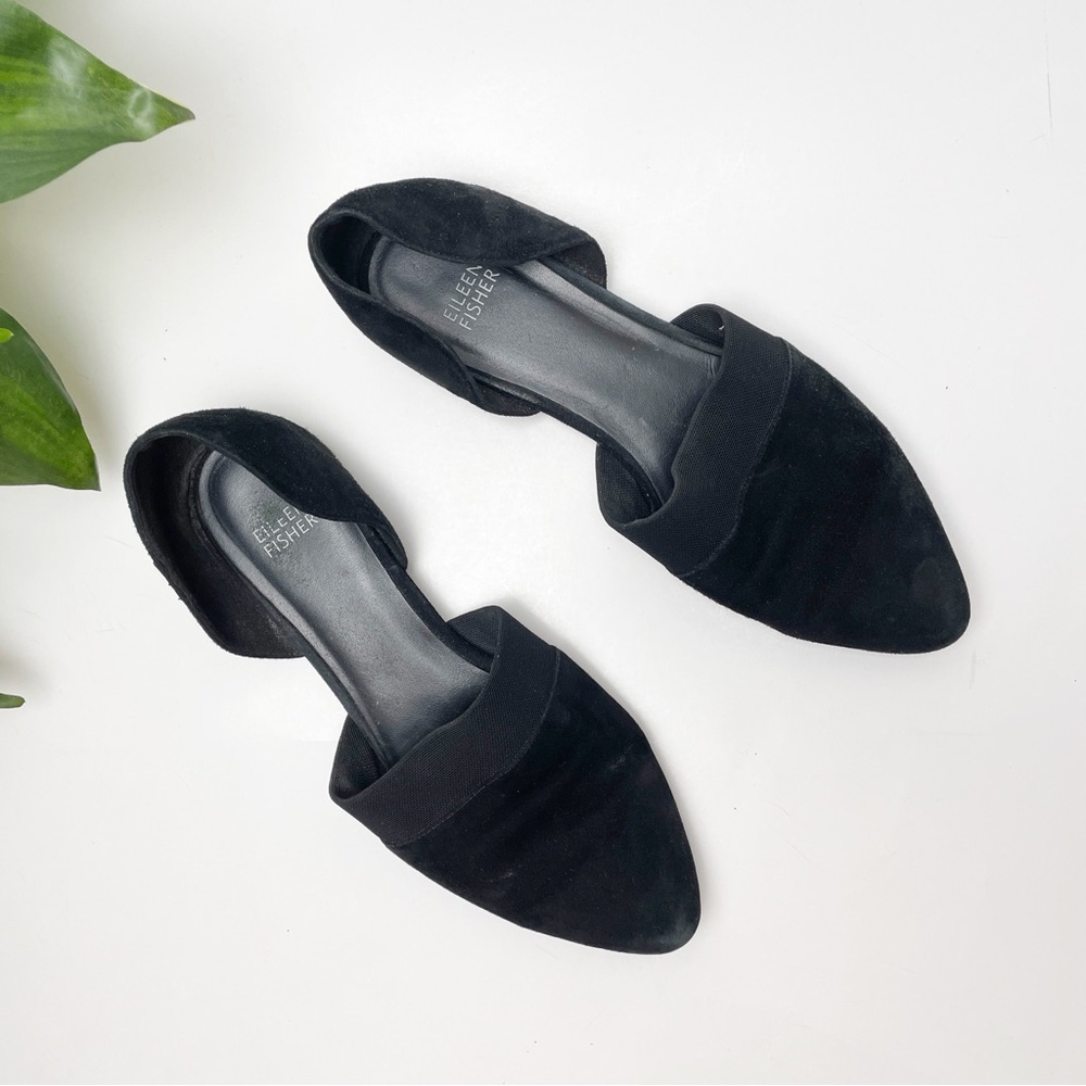 Eileen Fisher Black Ida D'orsay Ballerina Flats US Size 8.5